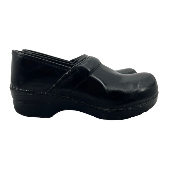Dansko Nursing Clog Womens 40 Black Leather Wedge Comfort Shoes Professional - Picture 1 of 13